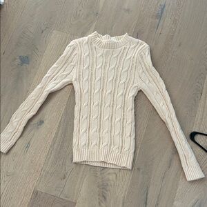SHEIN Beige Cable Knit Sweater